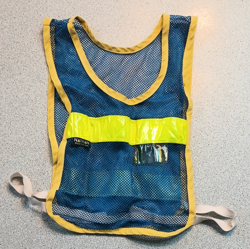 Vintage Nathan Safety Vest - Blue with Yellow Trim (One-Size)